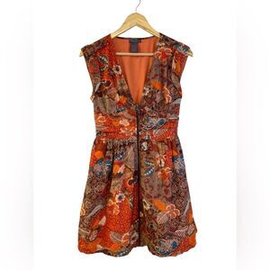 Fire Los Angeles Full Front Zip 100% Cotton Dress. Size Medium